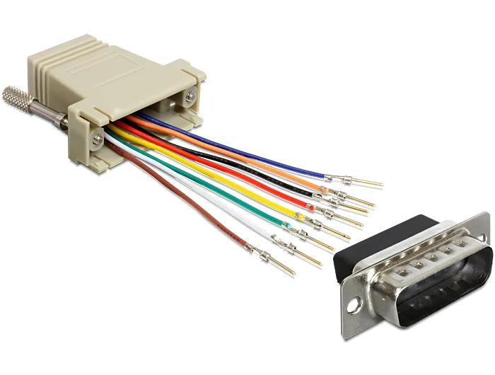 Delock D-Sub 15 Pin Stecker > RJ45 Buchse Montagesatz #1 