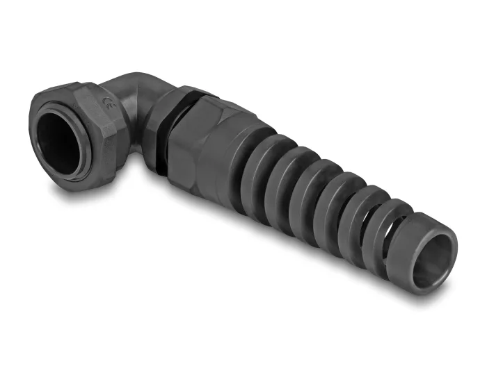 Delock Kabelverschraubung mit Zugentlastung 90° gewinkelt PG13,5 schwarz #1 