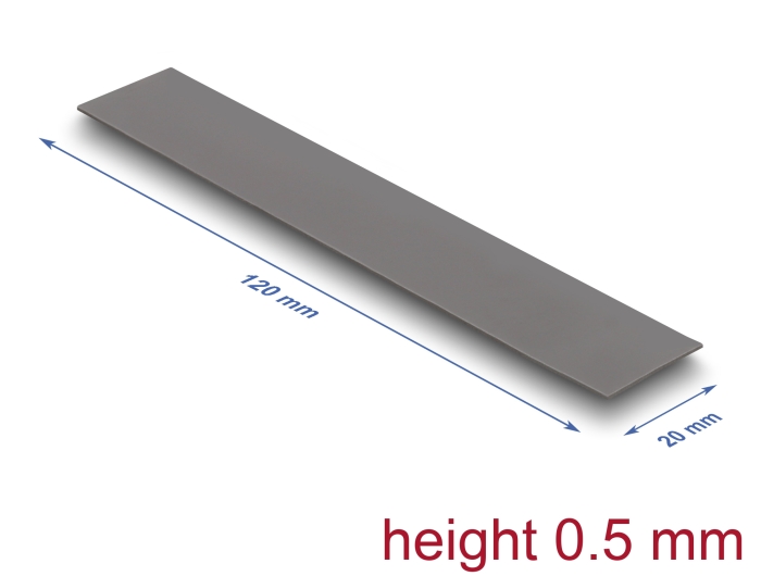 Delock Wärmeleitpad 120 x 20 x 0,5 mm für M.2 Module 3,0 W/mK #1 