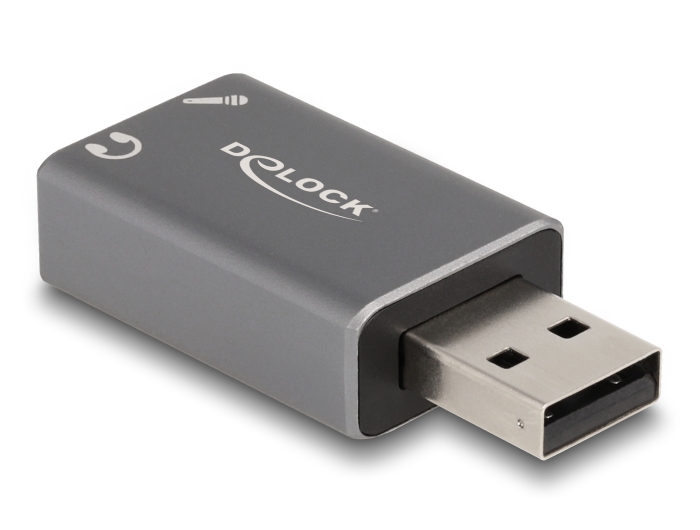 Delock Externe USB Soundkarte mit USB-A Stecker auf 2 x 3,5 mm Klinkenbuchse Plug & Play Audio Adapter #3 