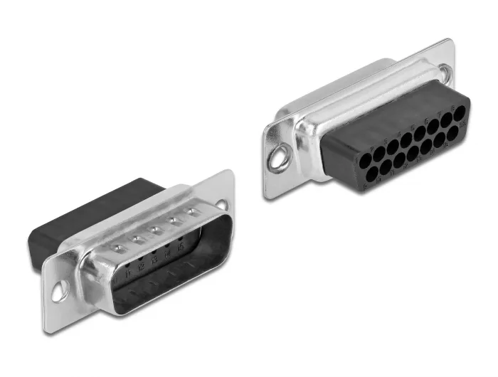 Delock D-Sub 15 Pin Stecker zu RJ45 Buchse Montagesatz schwarz #2 