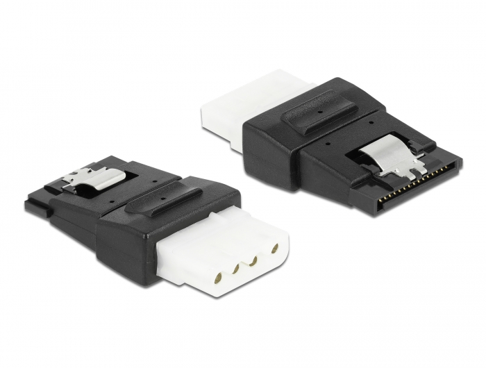 Delock Adapter Power 4 Pin Molex Buchse zu SATA Power 15 Pin Buchse mit Metallclip #1 