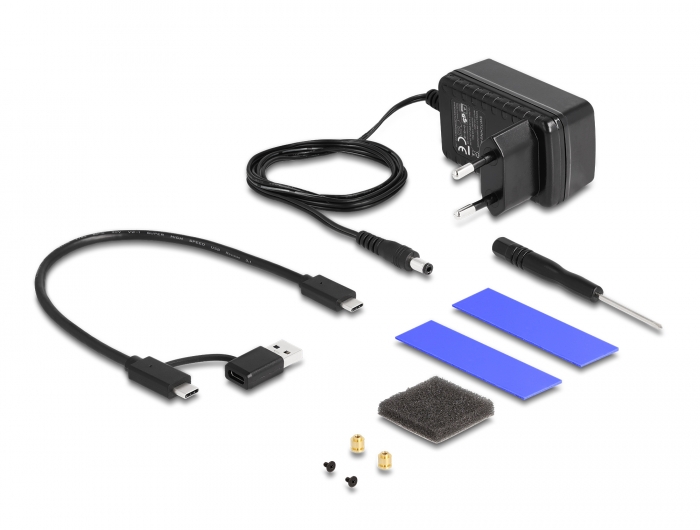 Delock USB Type-C™ Gehäuse für 1 x M.2 NVMe SSD + 1 x 2.5″ SATA SSD / HDD mit Klon Funktion #2 