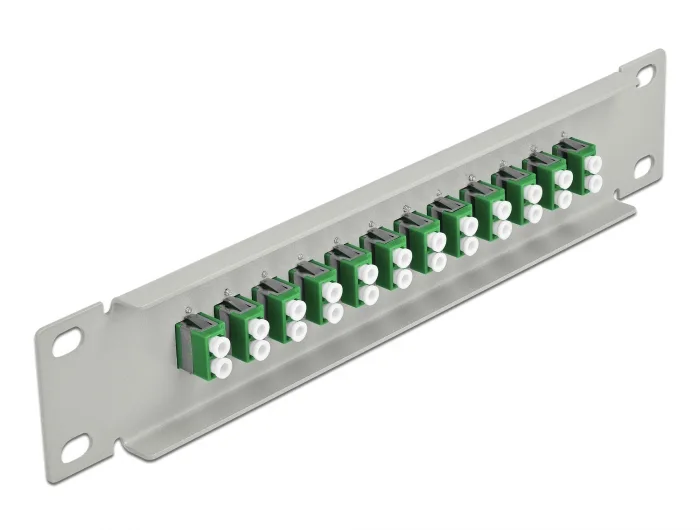 Delock 10″ LWL Patchpanel 12 Port LC Duplex grün 1 HE grau #2 