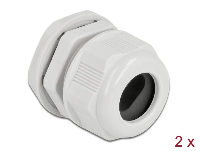 Delock Kabelverschraubung PG21 für Flachkabel grau 2 Stück #1 