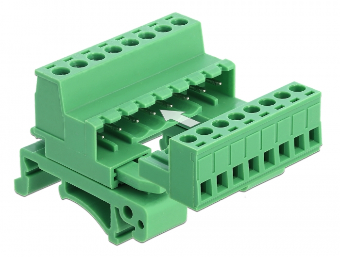 Delock Terminalblock Set für Hutschienen 8 Pin mit Rastermaß 5,08 mm gewinkelt #2 