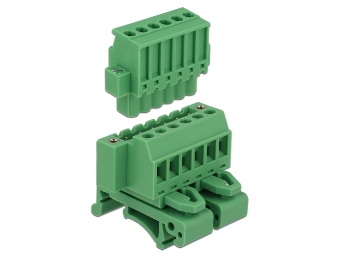 Delock Terminalblock Set für Hutschienen 6 Pin mit Schraubverriegelung #4 