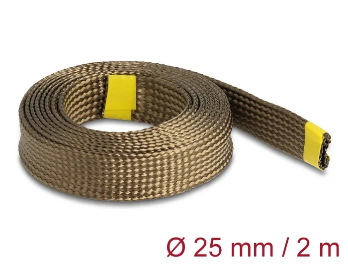 Delock Geflechtschlauch aus Basalt Fasern 2 m x 25 mm braun #1 