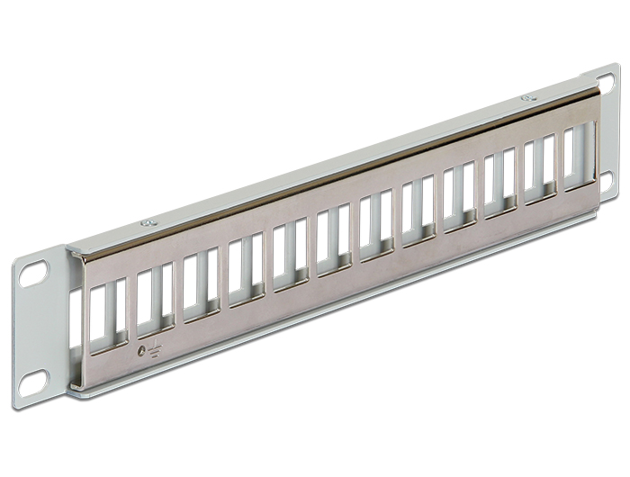 Delock 10″ Keystone Patchpanel 12 Port Metall grau #2 