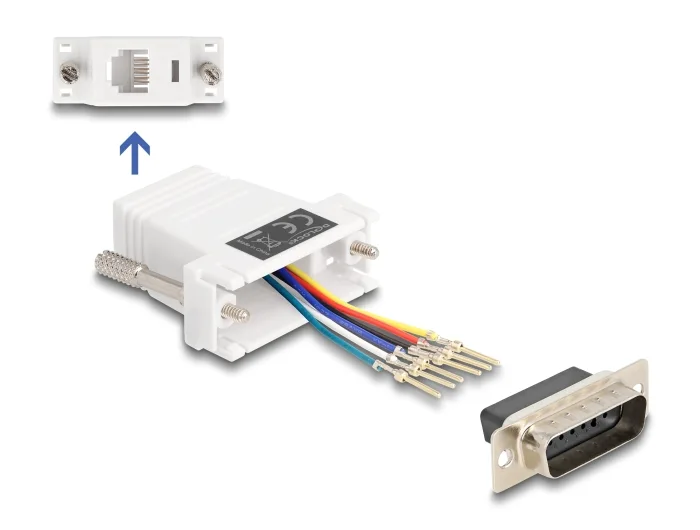 Delock D-Sub 15 Pin Stecker zu RJ12 Buchse Montagesatz weiß #1 