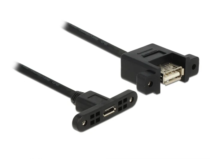 Delock Kabel USB 2.0 Micro-B Buchse zum Einbau > USB 2.0 Typ-A Buchse zum Einbau 25 cm #2 
