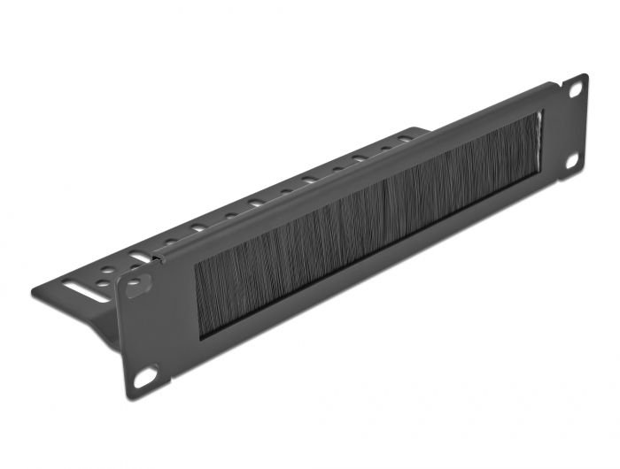 Delock 10″ Kabelmanagement Bürstenleiste mit Kabelbefestigung 1 HE schwarz #1 