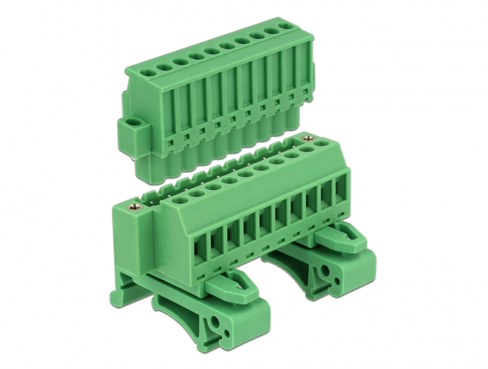 Delock Terminalblock Set für Hutschienen 10 Pin mit Schraubverriegelung #4 