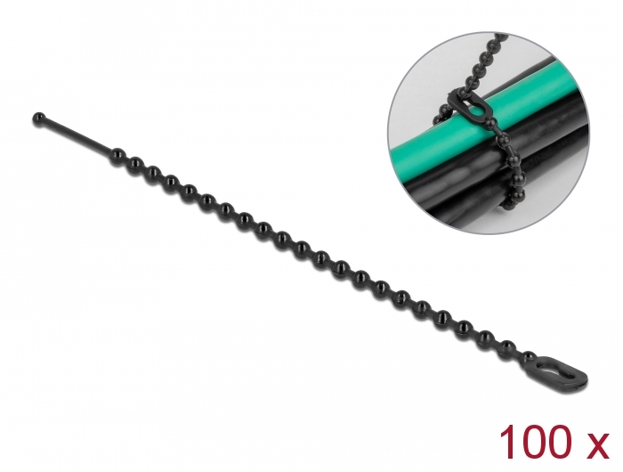 Delock Blitzbinder wiederverwendbar L 100 x B 2,4 mm schwarz 100 Stück #1 