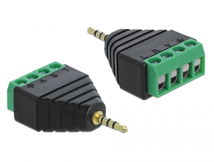 Delock Adapter Klinke Stecker 2,5 mm > Terminalblock 4 Pin #1 