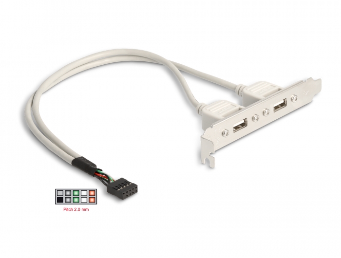 Delock Slotblech 2 x USB 2.0 Typ A Buchse extern #2 