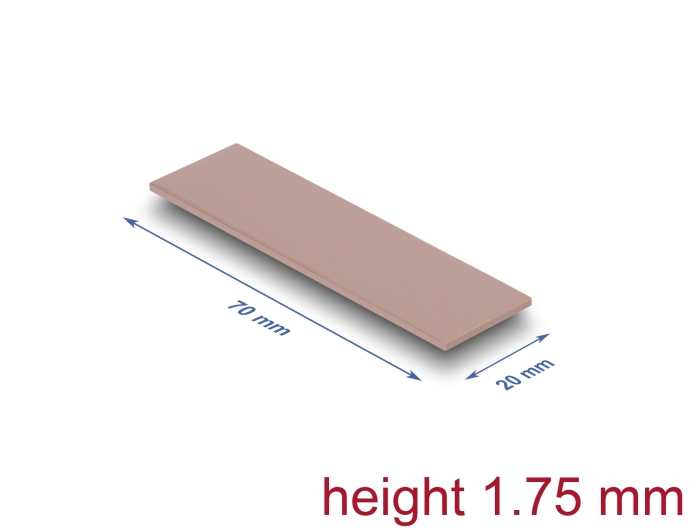 Delock Wärmeleitpad 70 x 20 x 1,75 mm für M.2 Module 3,0 W/mK - Silikonfrei #1 