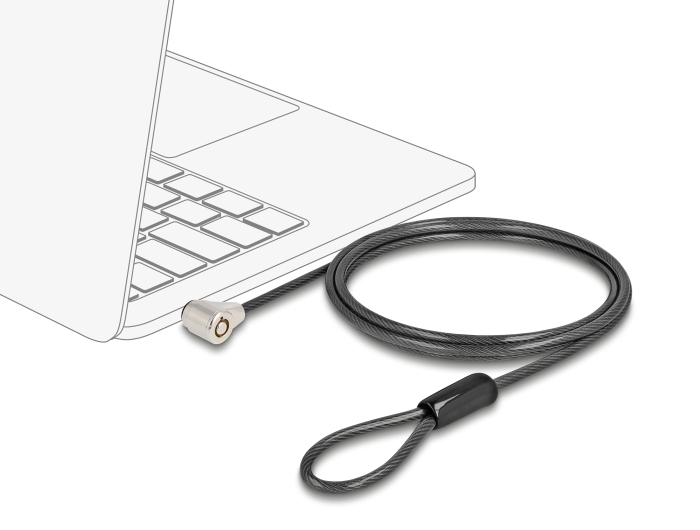 Navilock Laptop Schloss mit Schlüssel für Standard Kensington Slot - kurzer Verriegelungskopf #2 