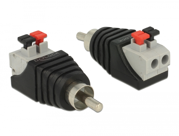 Delock Adapter Cinchstecker > Terminalblock mit Drucktasten 2 Pin #1 