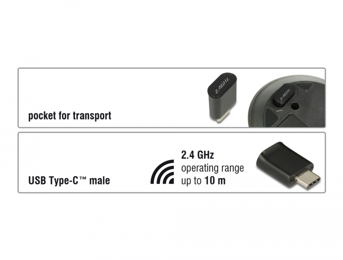 Delock Optische 3-Tasten Mini Maus USB Type-C™ 2,4 GHz kabellos #3 