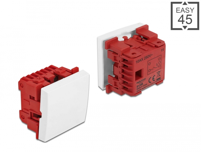 Delock Easy 45 Wippschalter 45 x 45 mm, weiß #1 