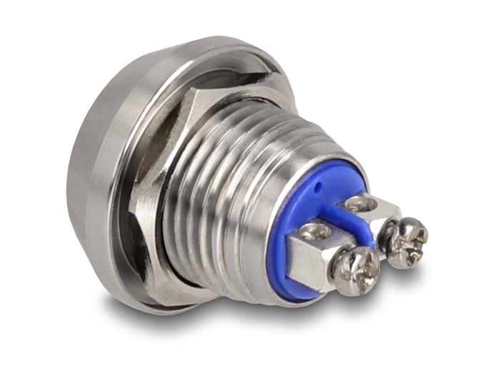Delock Drucktaster zum Einbau 12 mm 2 x Schraubklemme grün #2 