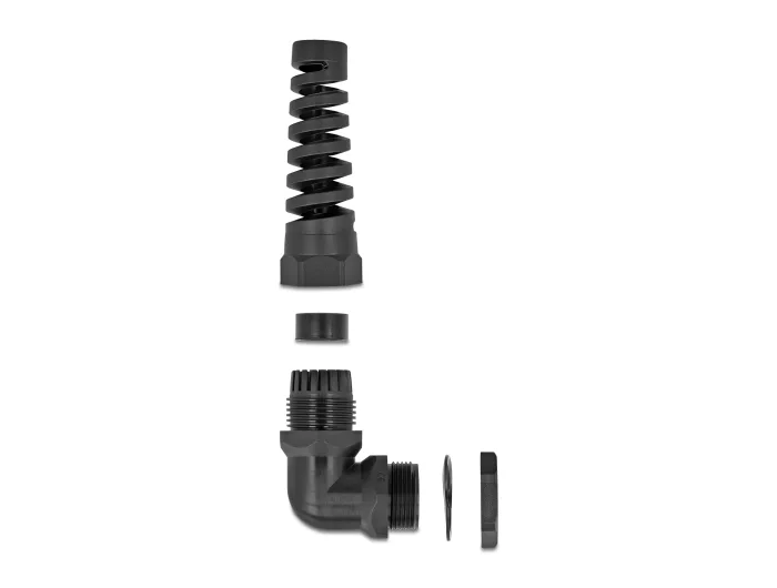 Delock Kabelverschraubung mit Zugentlastung 90° gewinkelt PG7 schwarz #2 