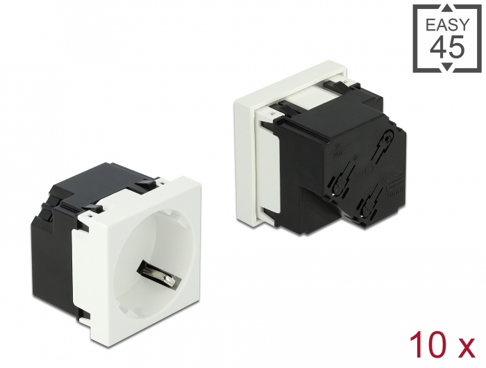 Delock Easy 45 Schutzkontakt-Steckdose 45°-Anordnung 45 x 45 mm 10 Stück #1 