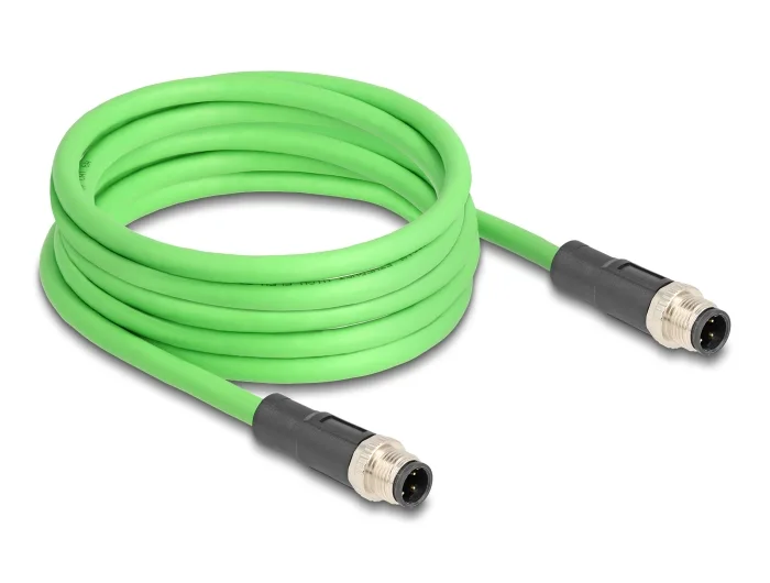Delock M12 Kabel D-kodiert 4 Pin Stecker zu Stecker PUR (TPU) 5 m #2 