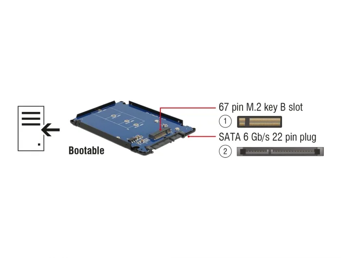 Delock 2.5″ Konverter SATA 22 Pin > M.2 mit Gehäuse #4 