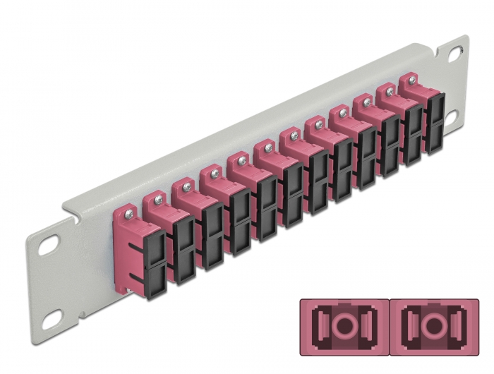 Delock 10″ LWL Patchpanel 12 Port SC Duplex violett 1 HE grau #1 