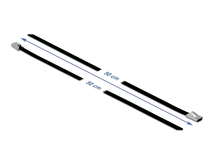 Delock Edelstahlkabelbinder L 500 x B 4,6 mm schwarz 10 Stück #3 