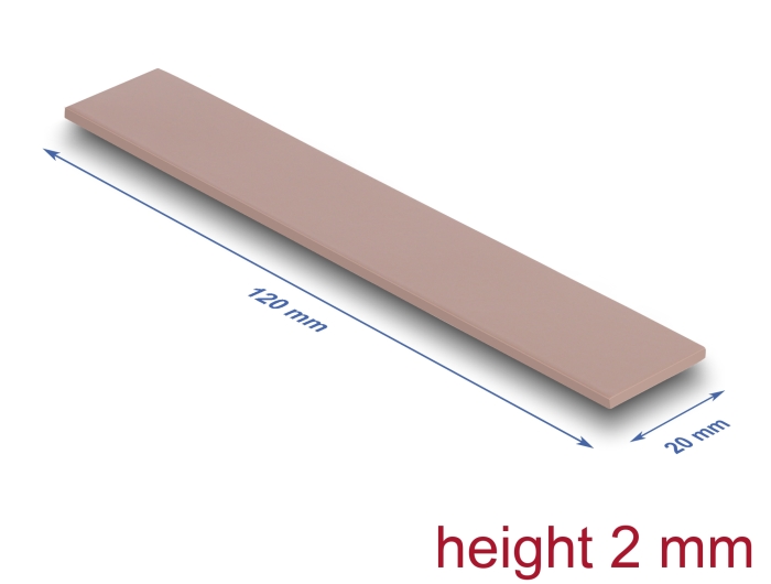 Delock Wärmeleitpad 120 x 20 x 2 mm für M.2 Module 3,0 W/mK - Silikonfrei #1 