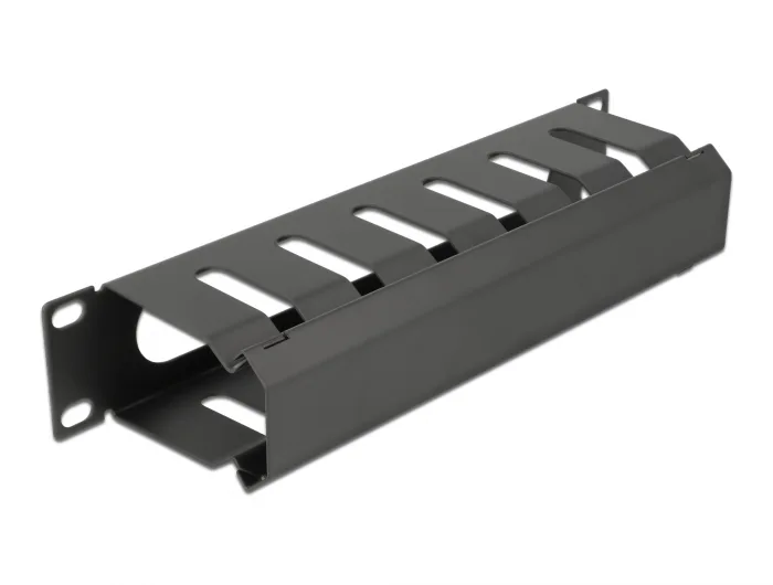 Delock 10″ Kabelmanagement Rangierpanel mit Öffnung 1 HE schwarz #1 