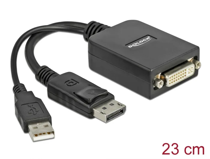 Delock Adapter DisplayPort 1.1 Stecker > DVI Buchse Aktiv schwarz #1 