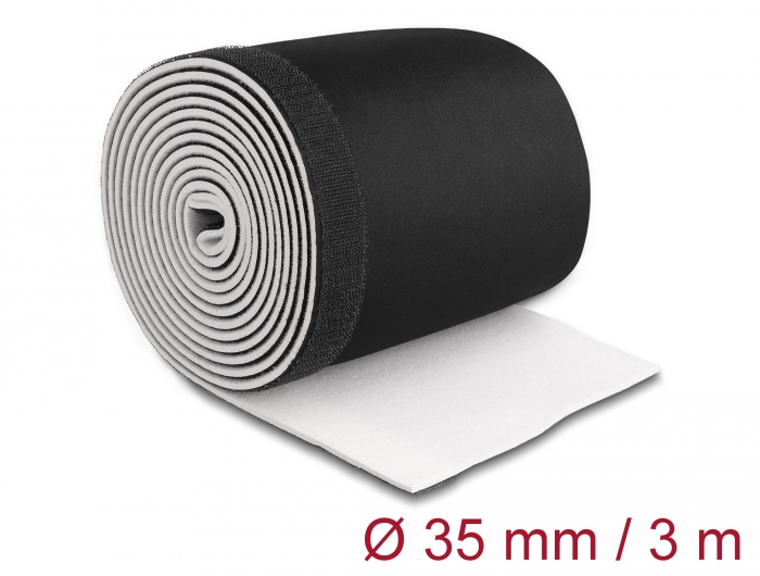 Delock Kabelschlauch Neopren flexibel mit Klettverschluss 3 m x 135 mm schwarz / weiß #1 