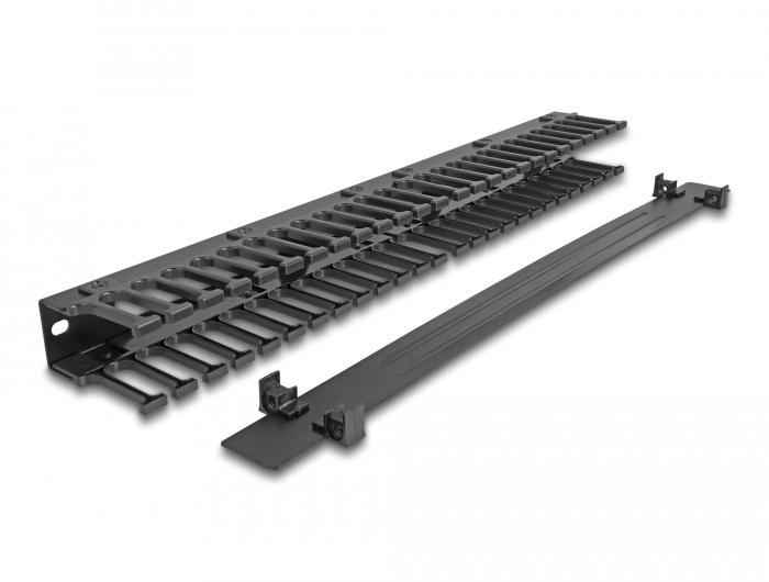 Delock 19″ Kabelmanagement Rangierpanel mit 3 Öffnungen 1 HE schwarz #3 