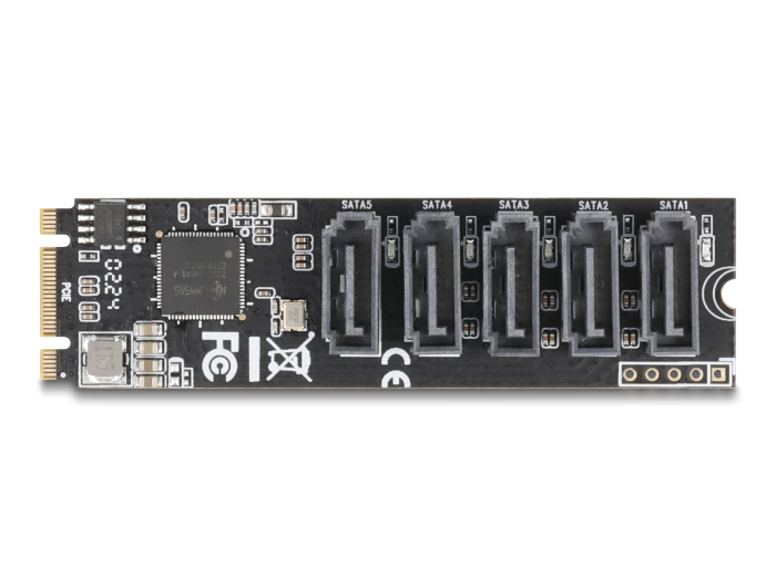 Delock M.2 2280 Key B+M Kontroller zu 5 x SATA #3 