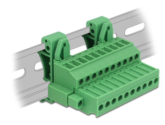 Delock Terminalblock Set für Hutschienen 10 Pin mit Schraubverriegelung #1 