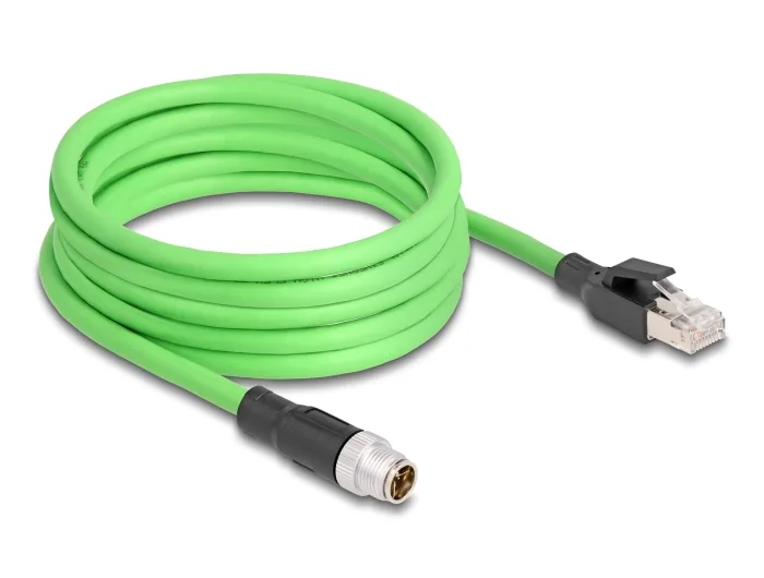 Delock M12 Kabel X-kodiert 8 Pin Stecker zu RJ45 Stecker PUR (TPU) 5 m #2 