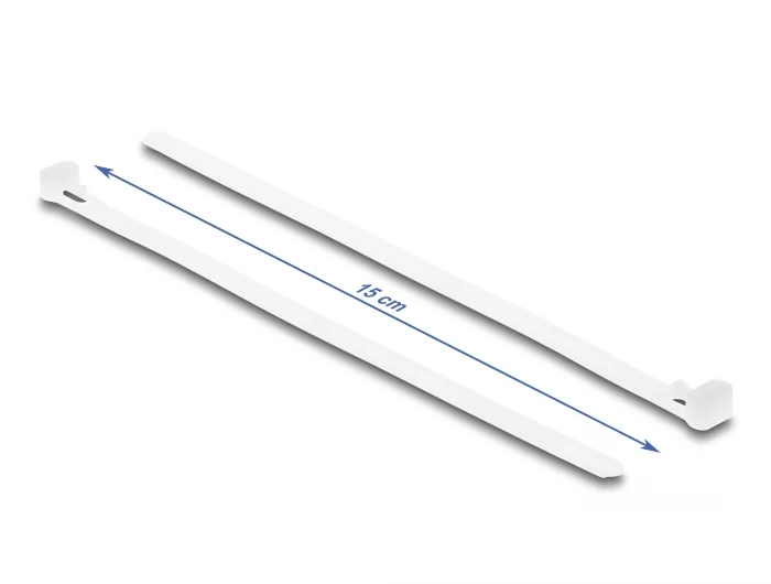 Delock Kabelbinder wiederverwendbar L 150 x B 7,2 mm 100 Stück weiß #2 