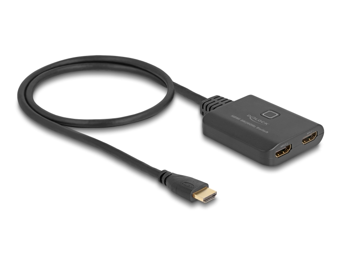 Delock HDMI Switch 2 x HDMI in zu 1 x HDMI out 8K 60 Hz mit integriertem Kabel 50 cm #2 