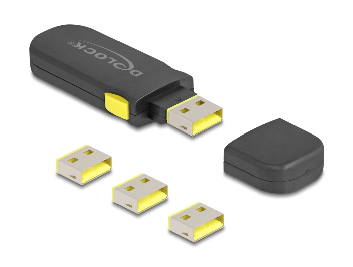 Delock USB Port Blocker Set für USB Typ-A Buchse 4 Stück + Verschlusswerkzeug #1 