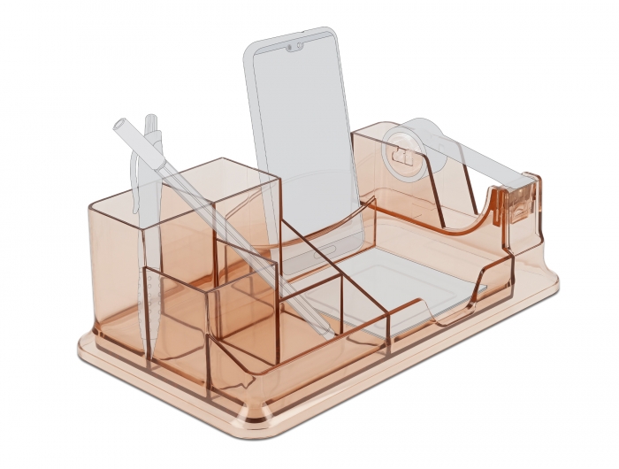 Delock Schreibtisch Organizer transparent / braun #2 