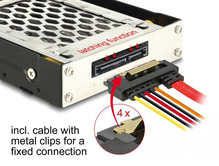 Delock 3.5″ Wechselrahmen für 1 x 2.5″ SATA / SAS HDD / SSD mit Vibrationsschutz #5 