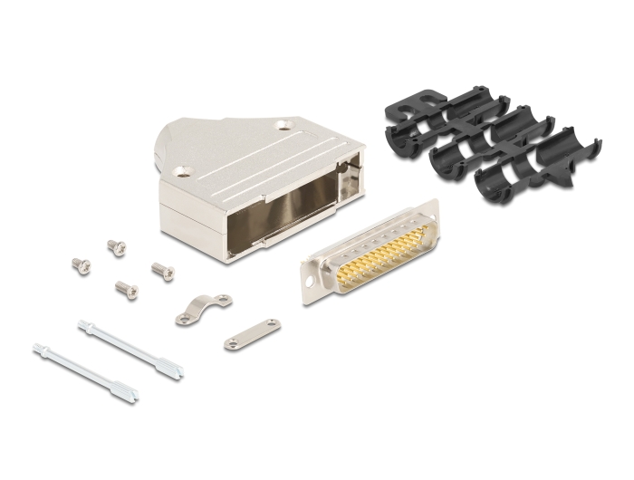 Delock Sub-D Steckergehäuse 44 Pin aus Metall inklusive Steckerverbinder Stecker und Montagematerial #1 