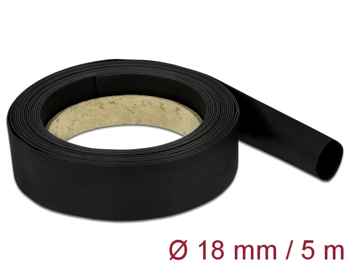 Delock Schrumpfschlauch 5 m x 18 mm schwarz #1 