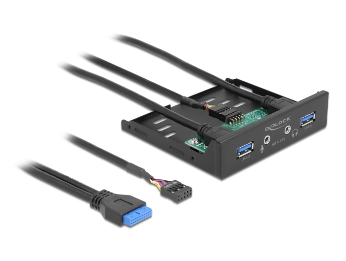 Delock 3.5″ USB 3.2 Gen 1 Front Panel 2 x USB Typ-A + HD-Audio #1 