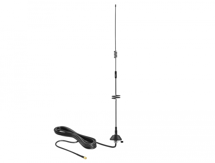 Delock LTE Antenne SMA Stecker 5 - 7 dBi omnidirektional starr mit Montagefuß und Anschlusskabel RG-58 3 m outdoor schwarz #1 
