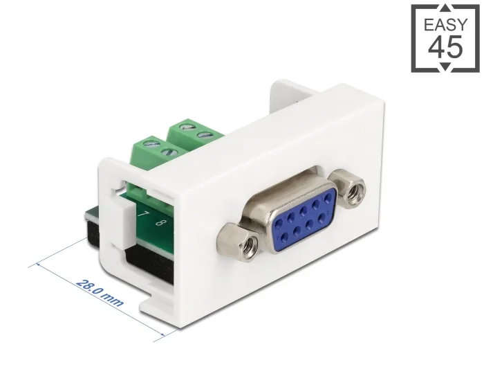 Delock Easy 45 Modul D-Sub 9 Pin Buchse zu 10 Pin Terminalblock 22,5 x 45 mm #1 